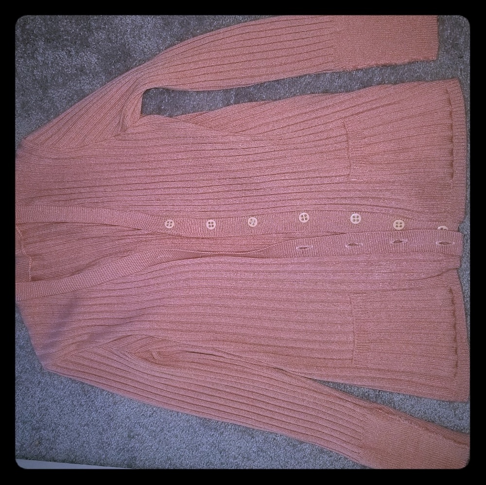Button up peach sweater